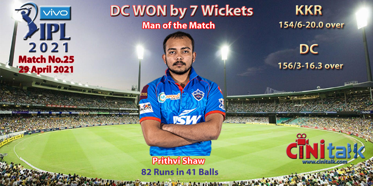 DC VS KKR, IPL2021, Cini Talk